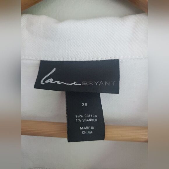 Lane Bryant white denim collar vest with buttons Plus size women's 26 - Picture 6 of 11